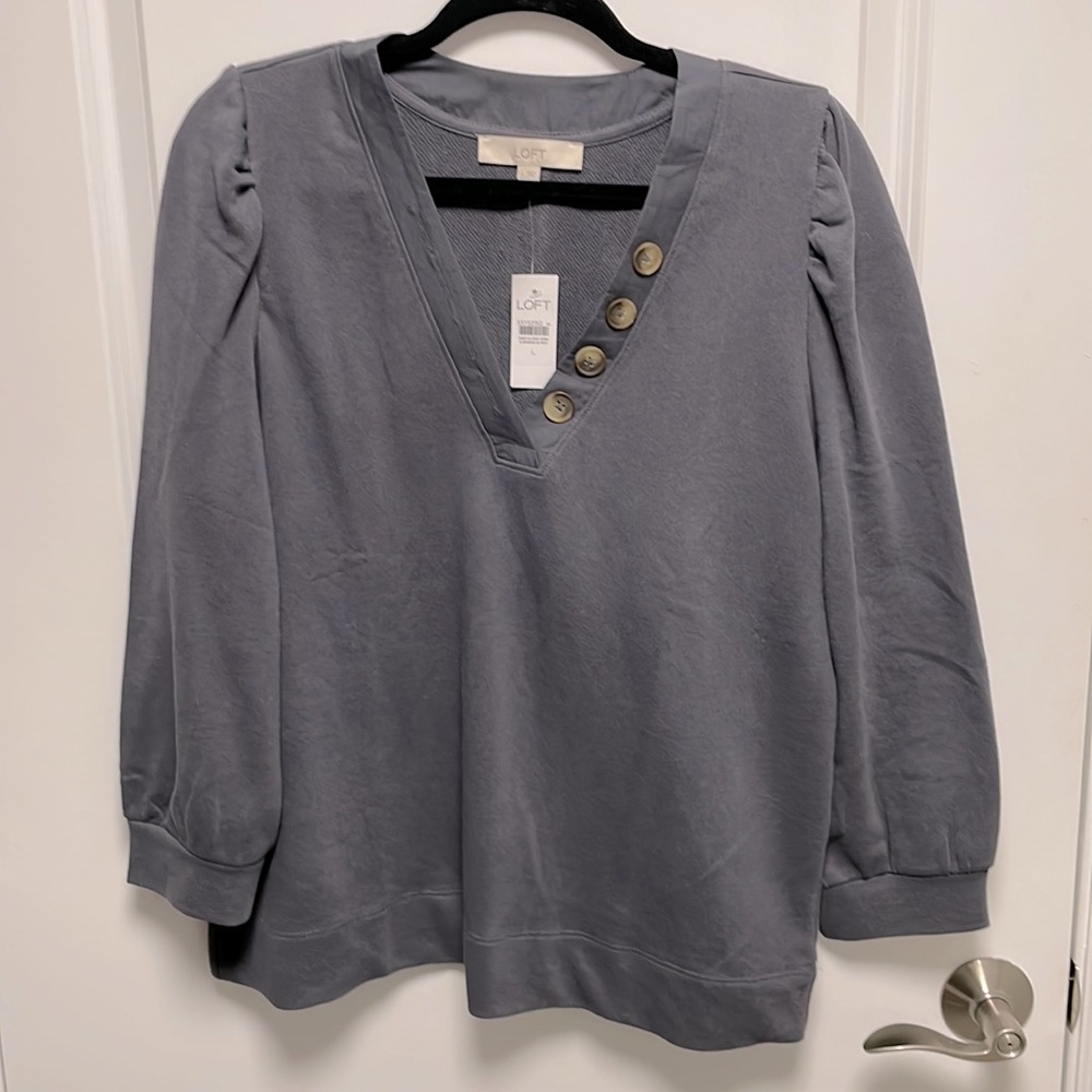 Loft lightweight sweatshirt size L, dark gray, NWT